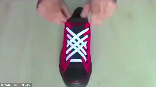 For the fifth design you lace the shoe diagonally from the toe three times and then repeat on the other side to create a multiple diamond pattern
