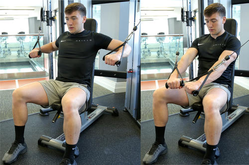 Decline cable chest press (seated) image
